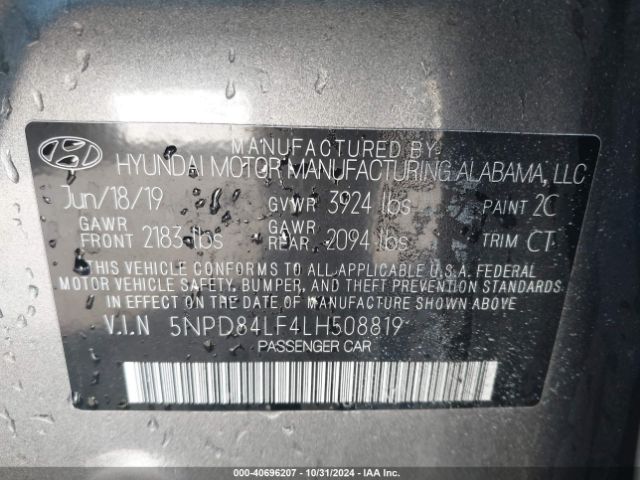 Photo 8 VIN: 5NPD84LF4LH508819 - HYUNDAI ELANTRA 