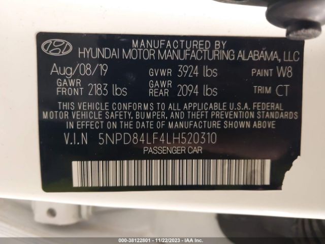 Photo 8 VIN: 5NPD84LF4LH520310 - HYUNDAI ELANTRA 