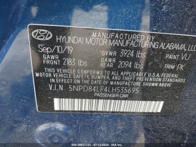 Photo 8 VIN: 5NPD84LF4LH535695 - HYUNDAI ELANTRA 