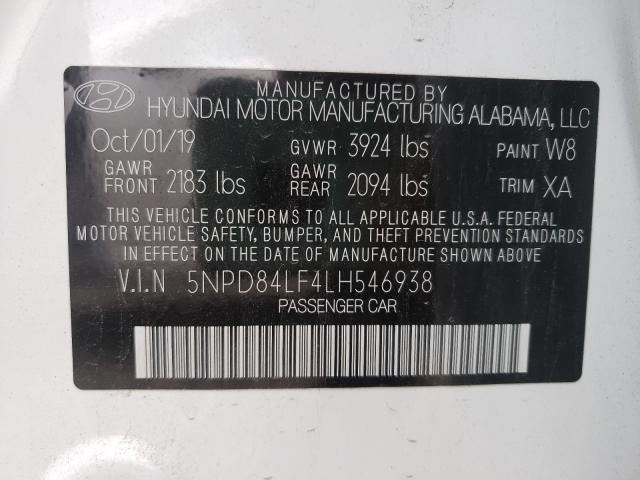 Photo 9 VIN: 5NPD84LF4LH546938 - HYUNDAI ELANTRA SE 