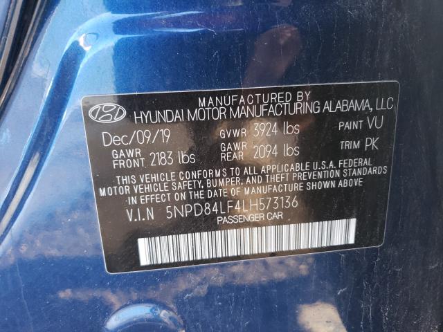 Photo 9 VIN: 5NPD84LF4LH573136 - HYUNDAI ELANTRA SE 