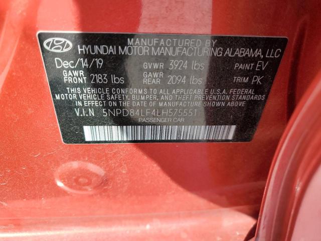 Photo 12 VIN: 5NPD84LF4LH575551 - HYUNDAI ELANTRA 