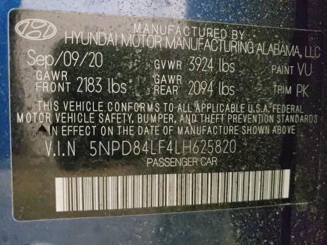 Photo 9 VIN: 5NPD84LF4LH625820 - HYUNDAI ELANTRA SE 