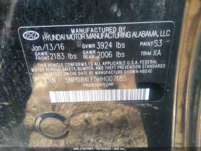 Photo 8 VIN: 5NPD84LF5HH007185 - HYUNDAI ELANTRA 