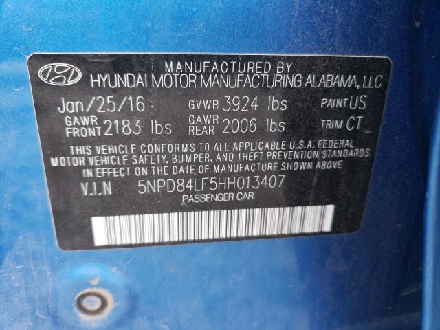 Photo 9 VIN: 5NPD84LF5HH013407 - HYUNDAI ELANTRA SE 