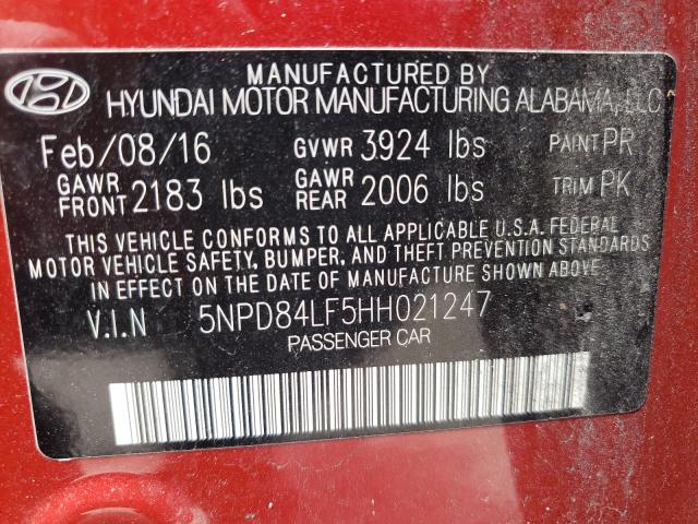 Photo 9 VIN: 5NPD84LF5HH021247 - HYUNDAI ELANTRA 