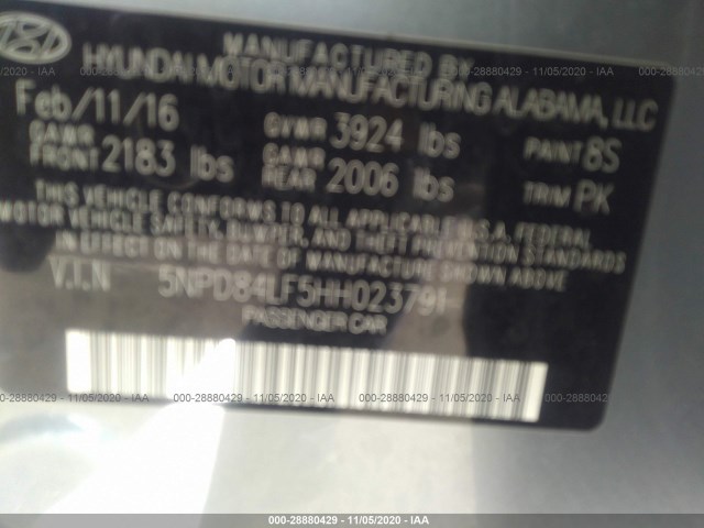 Photo 8 VIN: 5NPD84LF5HH023791 - HYUNDAI ELANTRA 