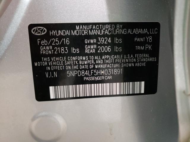 Photo 9 VIN: 5NPD84LF5HH031891 - HYUNDAI ELANTRA SE 