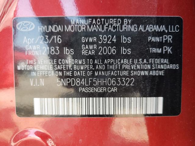 Photo 9 VIN: 5NPD84LF5HH063322 - HYUNDAI ELANTRA 