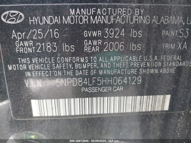 Photo 8 VIN: 5NPD84LF5HH064129 - HYUNDAI ELANTRA 