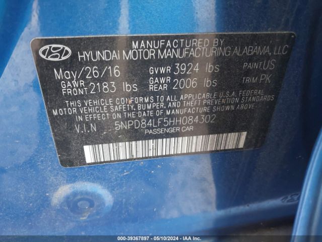 Photo 8 VIN: 5NPD84LF5HH084302 - HYUNDAI ELANTRA 