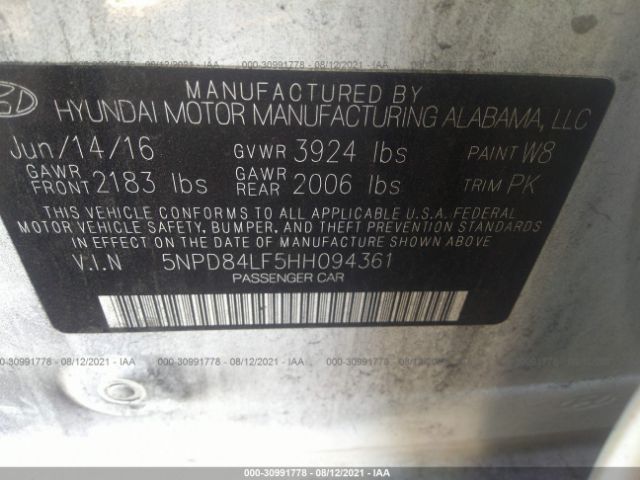 Photo 8 VIN: 5NPD84LF5HH094361 - HYUNDAI ELANTRA 