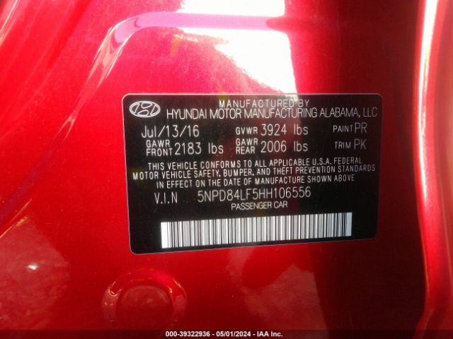 Photo 8 VIN: 5NPD84LF5HH106556 - HYUNDAI ELANTRA 