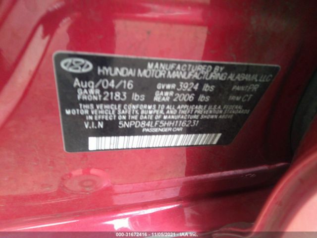 Photo 8 VIN: 5NPD84LF5HH116231 - HYUNDAI ELANTRA 