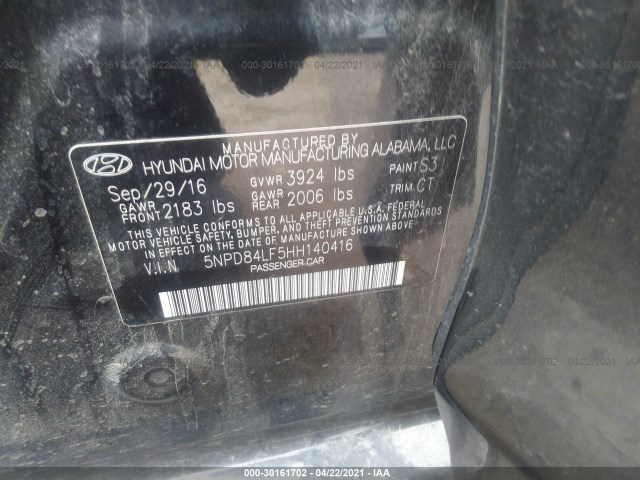 Photo 8 VIN: 5NPD84LF5HH140416 - HYUNDAI ELANTRA 