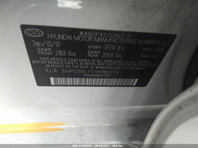 Photo 8 VIN: 5NPD84LF5HH186974 - HYUNDAI ELANTRA 