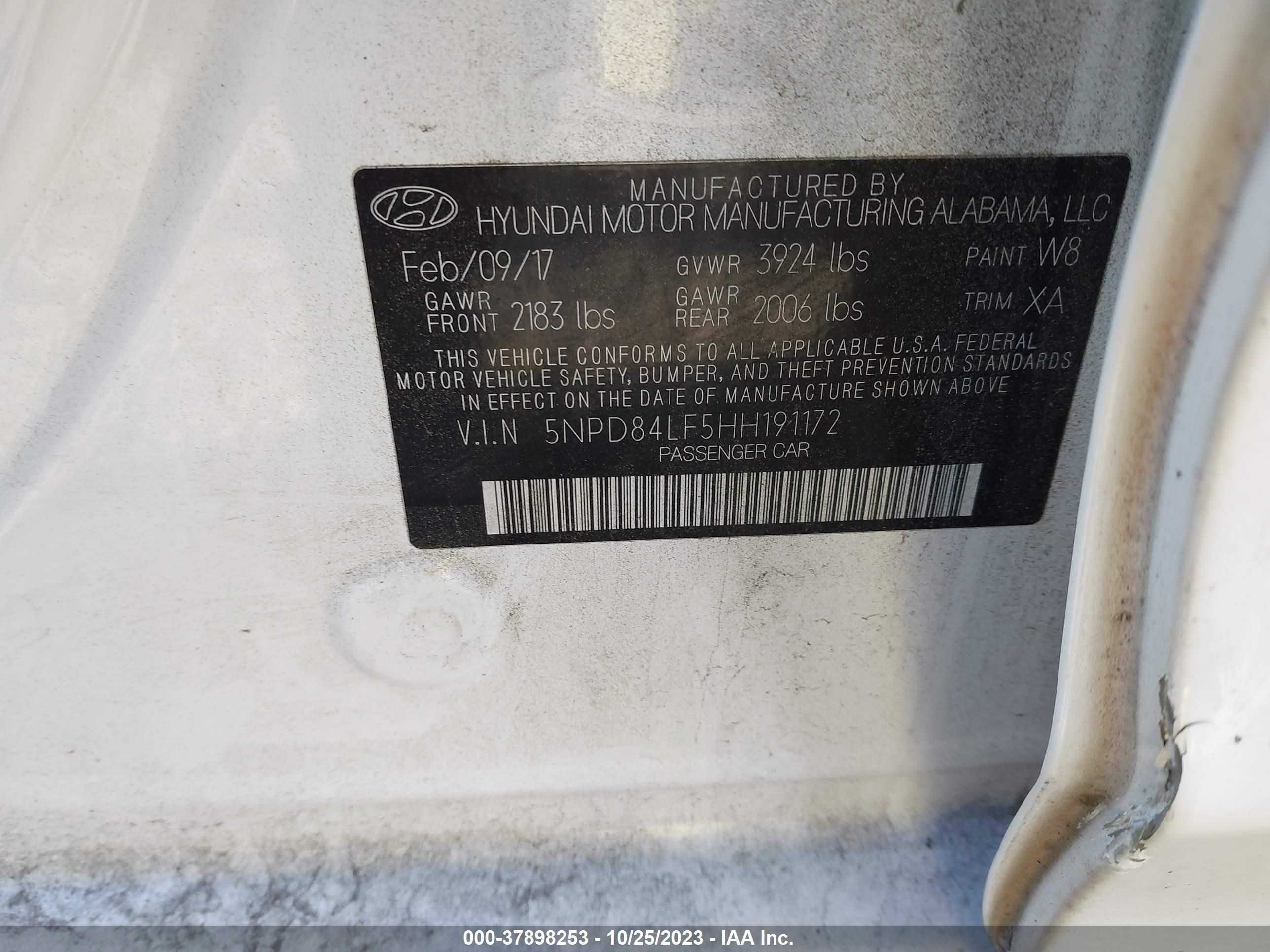 Photo 8 VIN: 5NPD84LF5HH191172 - HYUNDAI ELANTRA 