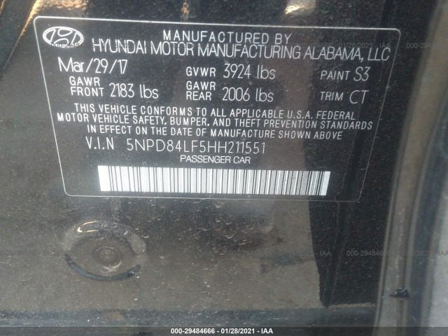 Photo 8 VIN: 5NPD84LF5HH211551 - HYUNDAI ELANTRA 