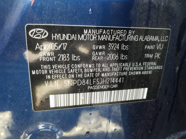 Photo 9 VIN: 5NPD84LF5JH214441 - HYUNDAI ELANTRA SE 