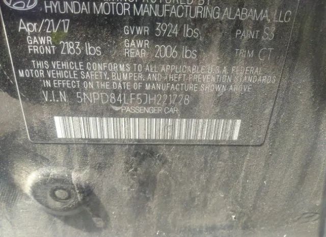 Photo 8 VIN: 5NPD84LF5JH221728 - HYUNDAI ELANTRA 