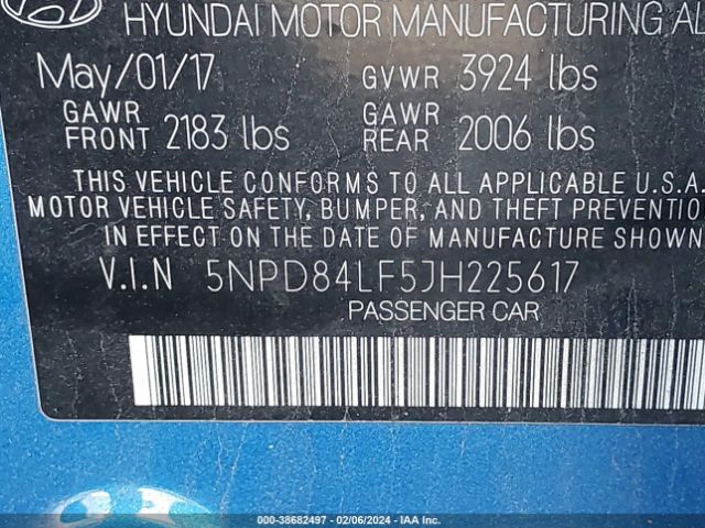 Photo 8 VIN: 5NPD84LF5JH225617 - HYUNDAI ELANTRA 