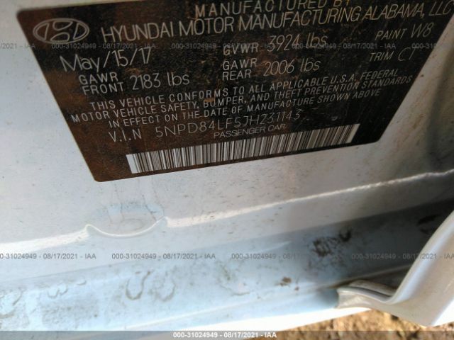 Photo 8 VIN: 5NPD84LF5JH231143 - HYUNDAI ELANTRA 