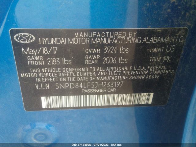 Photo 8 VIN: 5NPD84LF5JH233197 - HYUNDAI ELANTRA 