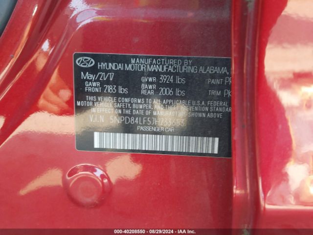 Photo 8 VIN: 5NPD84LF5JH233653 - HYUNDAI ELANTRA 