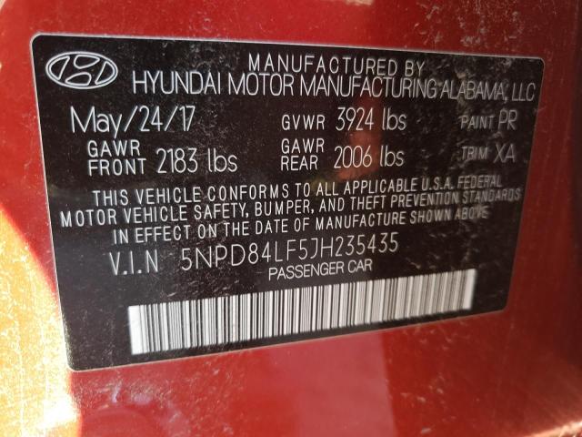 Photo 9 VIN: 5NPD84LF5JH235435 - HYUNDAI ELANTRA SE 