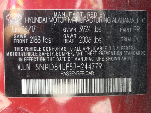 Photo 12 VIN: 5NPD84LF5JH244779 - HYUNDAI ELANTRA 