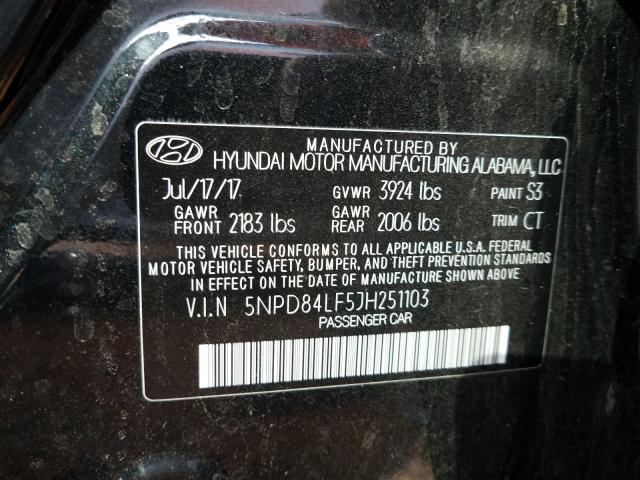 Photo 9 VIN: 5NPD84LF5JH251103 - HYUNDAI ELANTRA SE 