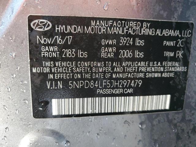 Photo 9 VIN: 5NPD84LF5JH297479 - HYUNDAI ELANTRA SE 