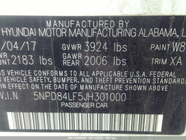 Photo 8 VIN: 5NPD84LF5JH301000 - HYUNDAI ELANTRA 