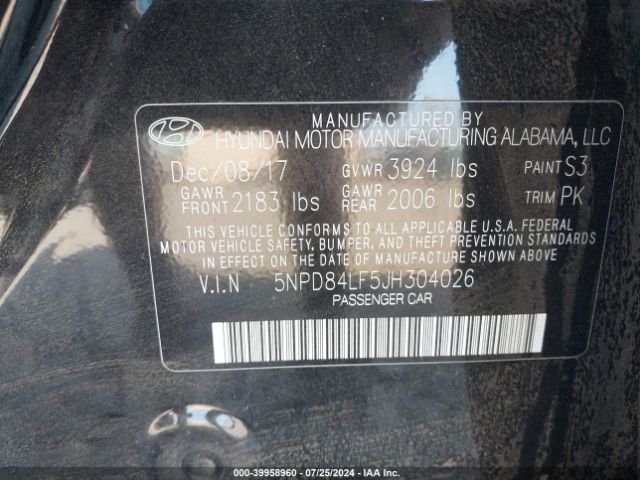 Photo 8 VIN: 5NPD84LF5JH304026 - HYUNDAI ELANTRA 