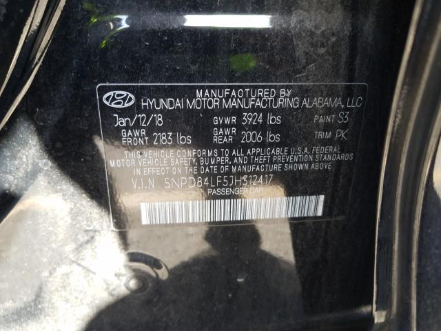 Photo 9 VIN: 5NPD84LF5JH312417 - HYUNDAI ELANTRA SE 