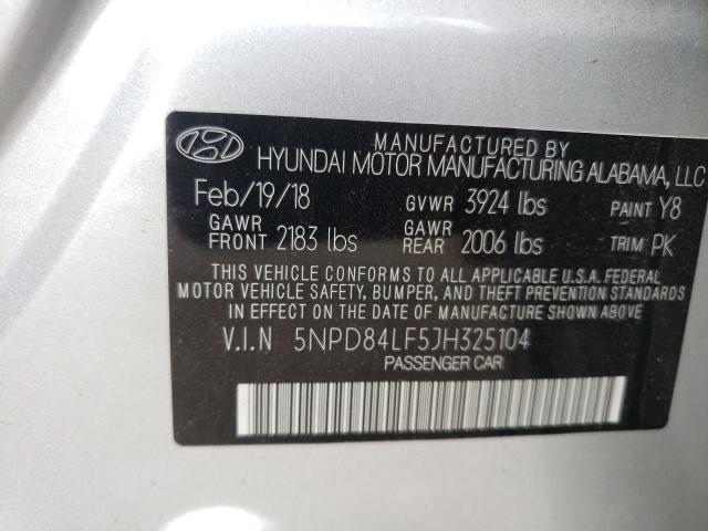 Photo 9 VIN: 5NPD84LF5JH325104 - HYUNDAI ELANTRA SE 