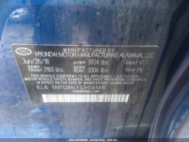 Photo 8 VIN: 5NPD84LF5JH383410 - HYUNDAI ELANTRA 