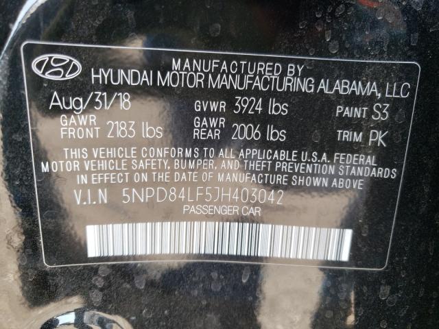 Photo 9 VIN: 5NPD84LF5JH403042 - HYUNDAI ELANTRA SE 