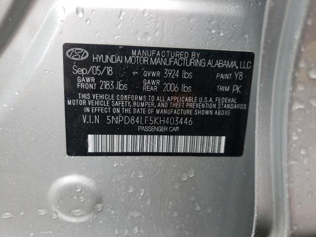 Photo 9 VIN: 5NPD84LF5KH403446 - HYUNDAI ELANTRA SE 