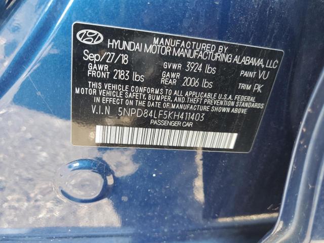 Photo 11 VIN: 5NPD84LF5KH411403 - HYUNDAI ELANTRA 