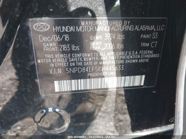 Photo 8 VIN: 5NPD84LF5KH445633 - HYUNDAI ELANTRA 