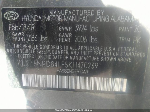 Photo 8 VIN: 5NPD84LF5KH470239 - HYUNDAI ELANTRA 