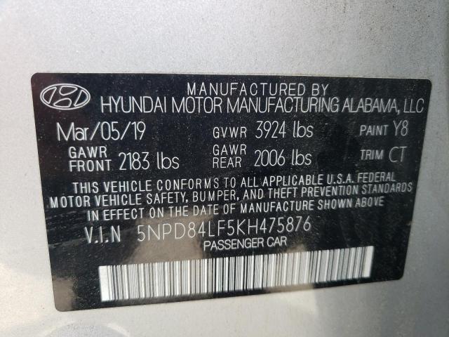 Photo 9 VIN: 5NPD84LF5KH475876 - HYUNDAI ELANTRA SE 