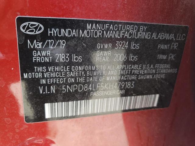 Photo 12 VIN: 5NPD84LF5KH479183 - HYUNDAI ELANTRA SE 