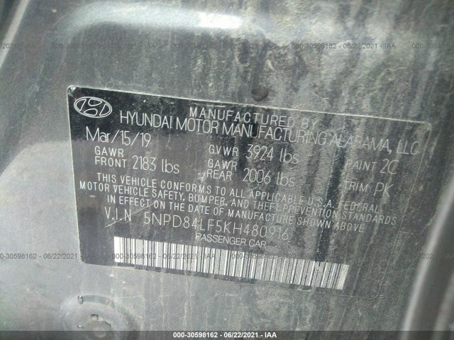 Photo 8 VIN: 5NPD84LF5KH480916 - HYUNDAI ELANTRA 