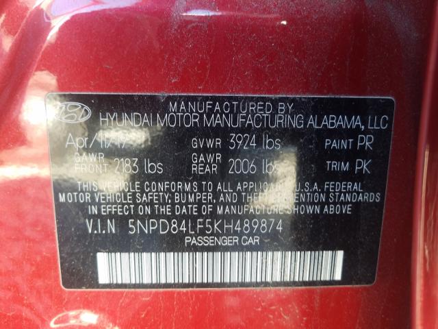 Photo 9 VIN: 5NPD84LF5KH489874 - HYUNDAI ELANTRA SE 