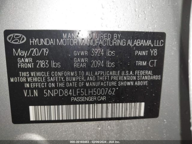 Photo 8 VIN: 5NPD84LF5LH500762 - HYUNDAI ELANTRA 