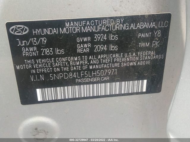 Photo 8 VIN: 5NPD84LF5LH507971 - HYUNDAI ELANTRA 