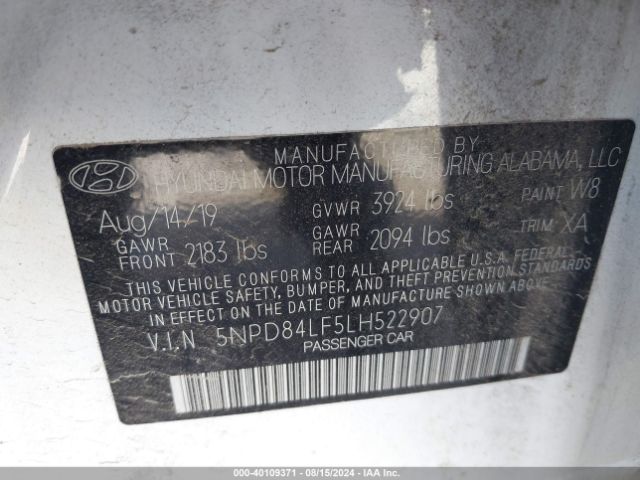 Photo 8 VIN: 5NPD84LF5LH522907 - HYUNDAI ELANTRA 