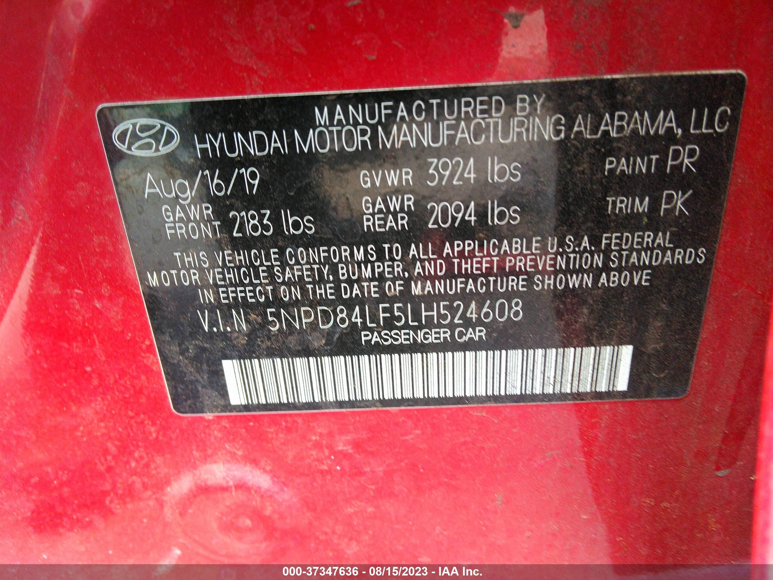 Photo 8 VIN: 5NPD84LF5LH524608 - HYUNDAI ELANTRA 